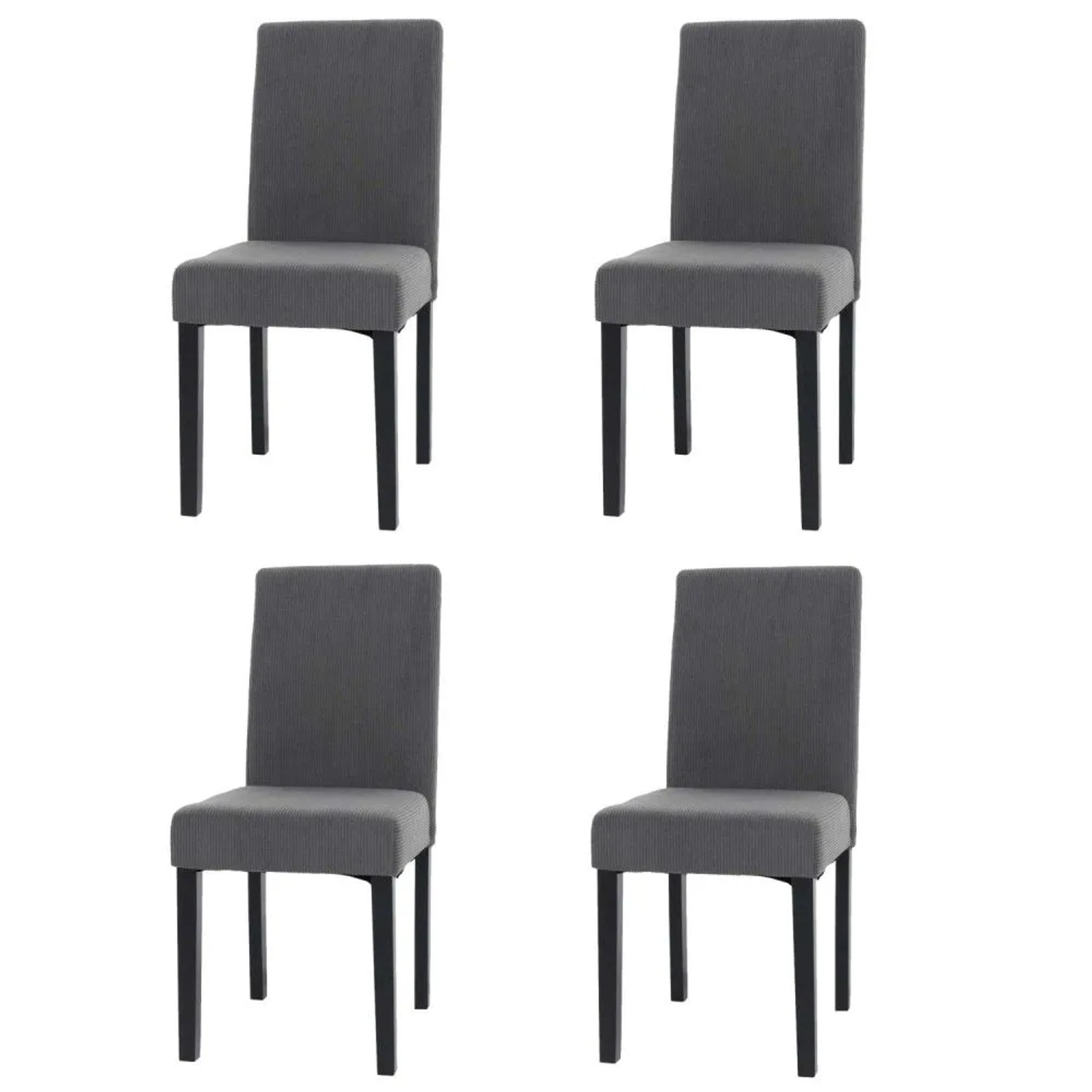 MCW Esszimmerstuhl Littau Cord 4er-Set Dunkelgrau Dunkle Beine