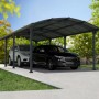 Canopia Carport Arcadia 8500 in Anthrazit mit zwei geparkten Autos unter dem stabilen Dach.