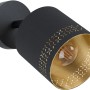 Eglo Esteperra Wandlampe, schwarz-goldener Spot mit Textilschirm und Cut Outs.
