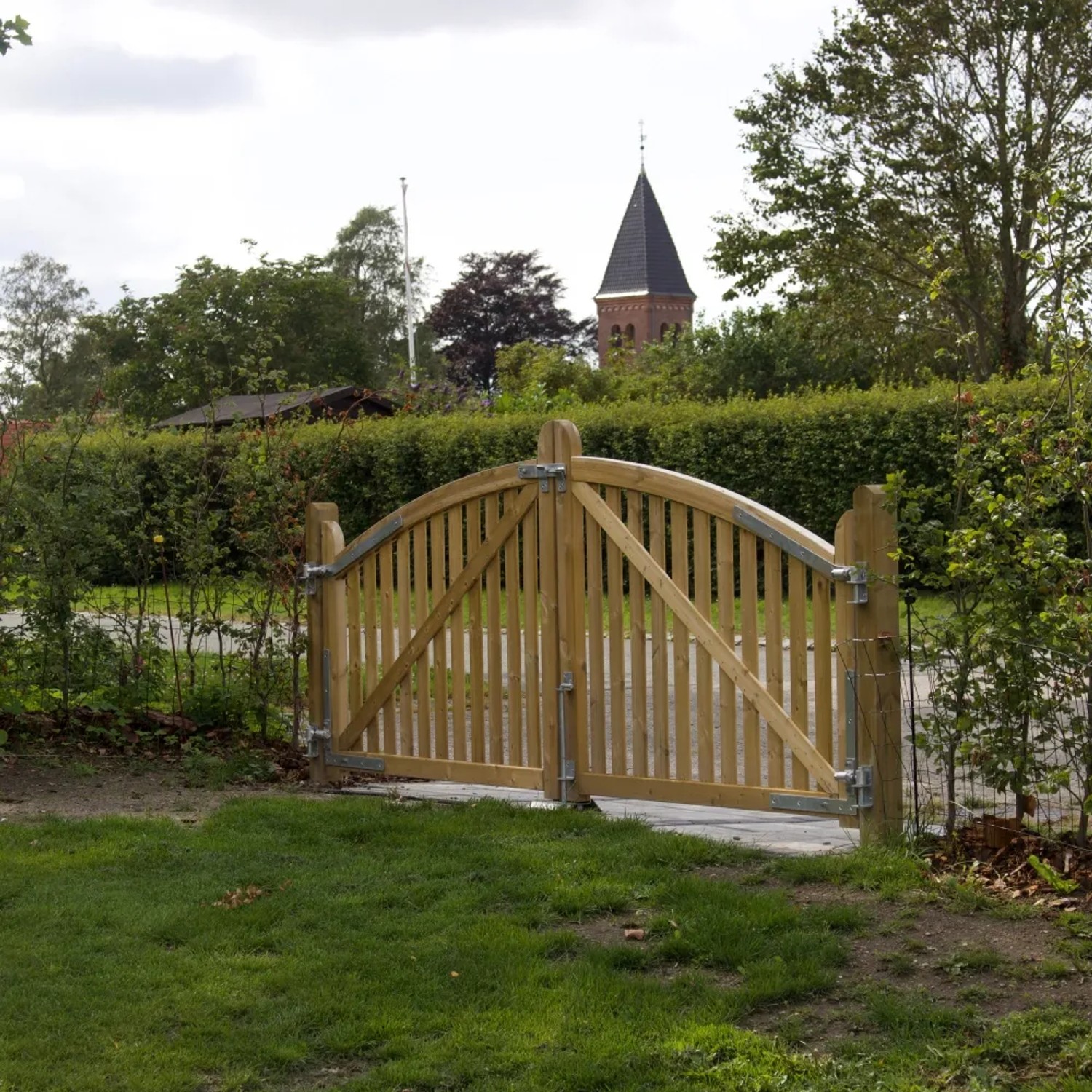 Doppeltor Ligno aus Nadelholz, druckimprägniert, 300x88/118cm für den Gartenzaun.
