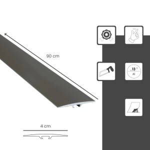 Bronze Dalsys Übergangsprofil selbstklebend aus Aluminium, 90x4cm, für Laminat & Parkettböden.