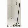 Schwarzes Wandprofil und Stabilisierungsstange für Walk-in Dusche, 200cm Profil, 45cm Stabilisator für 6-8mm Glas.