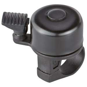 Prophete Mountainbike Glocke, silber-schwarz, kompakt für sicheres Fahren im Gelände.