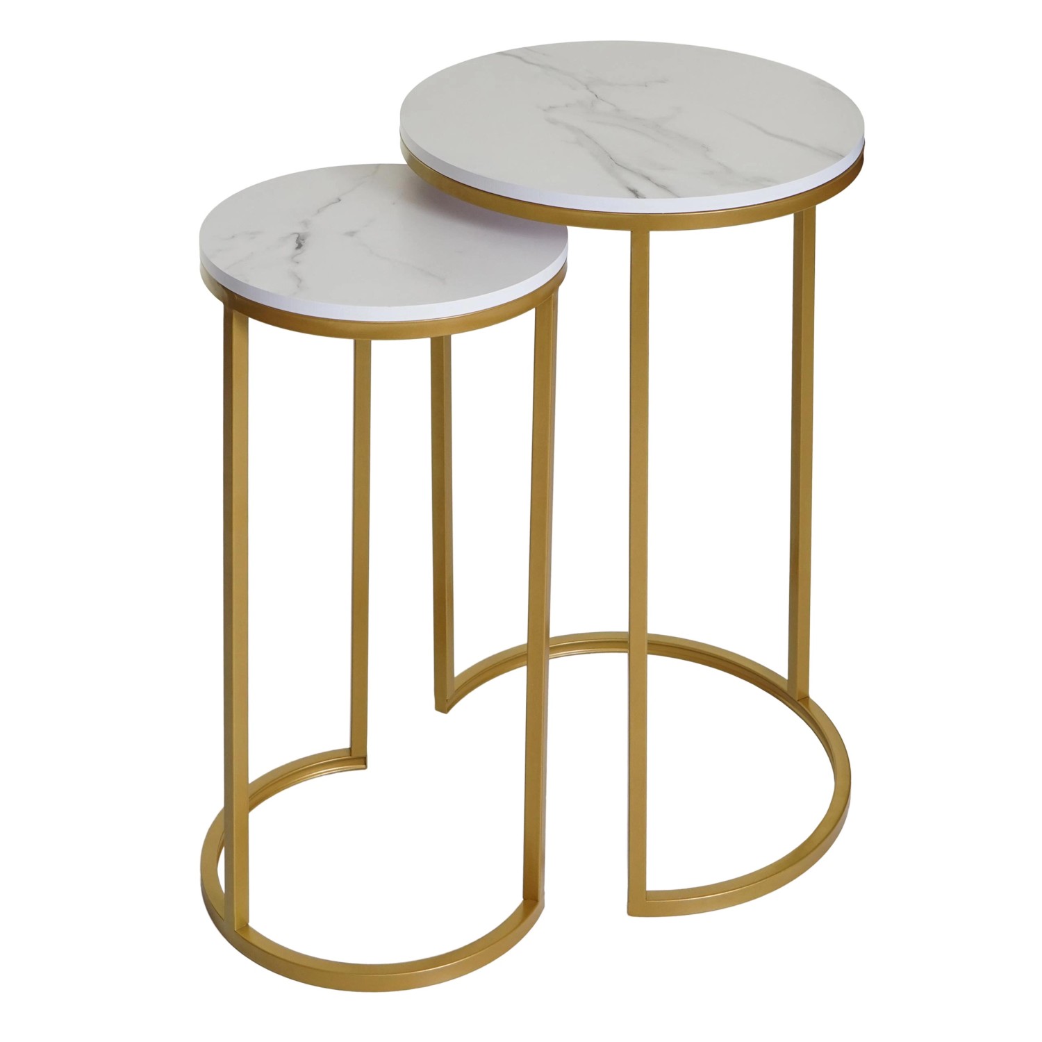 MCW 2er-Set Beistelltisch K46 Weiß-gold günstig online kaufen