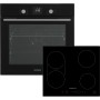 Respekta Herdset Ned + Alex: Schwarzer Einbau-Backofen mit Induktionskochfeld. Modernes Design für die Küche.