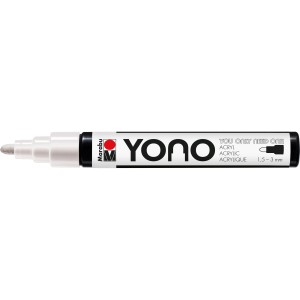 Marabu Yono Marker, 1,5-3 mm, weiße Acrylfarbe für Künstlerbedarf.