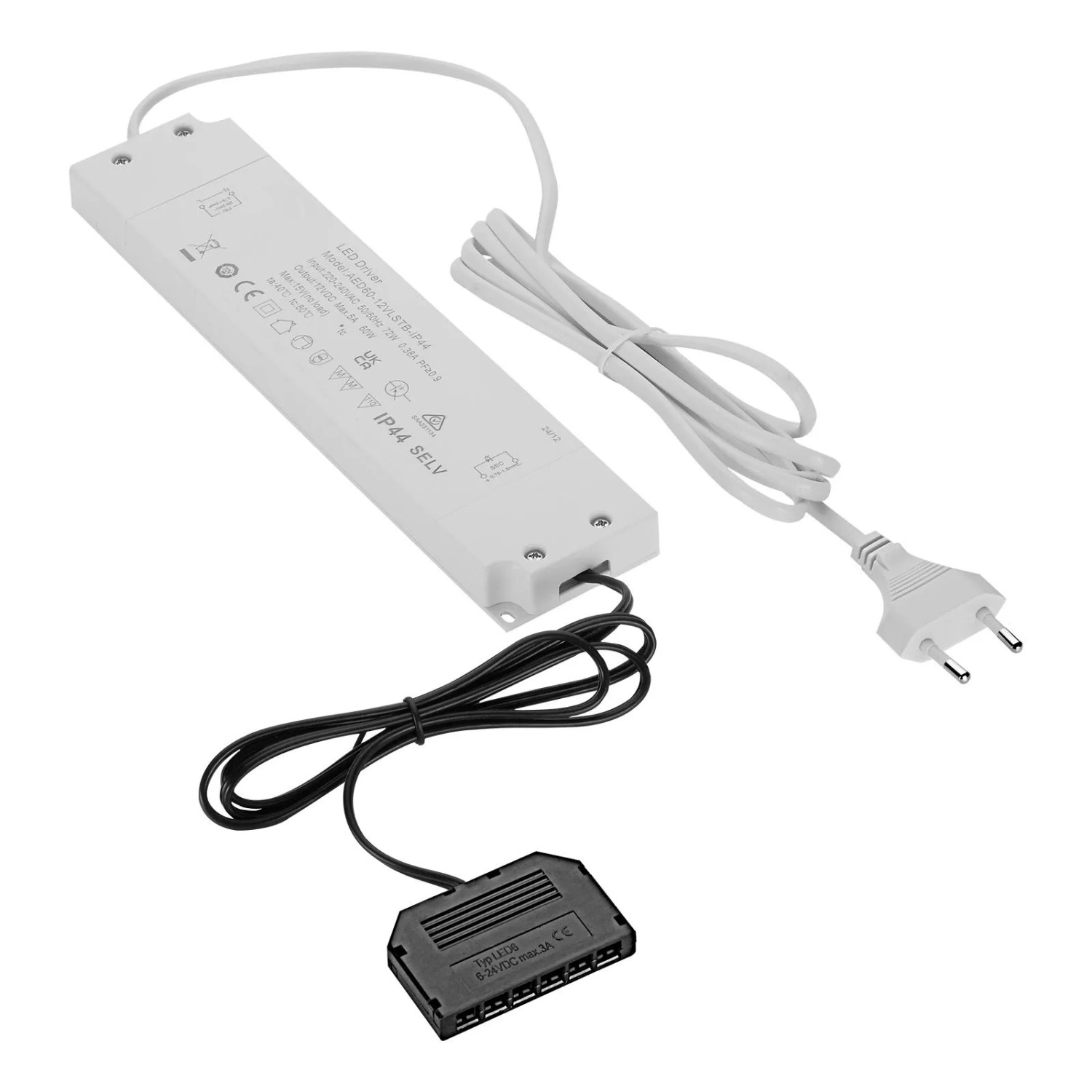 SOTECH LED Transformator 12 VDC 60W Netzgerät mit 6-Fach Verteiler