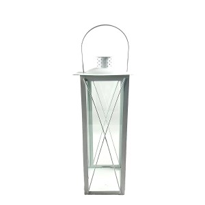 Cremefarbene Boltze Laterne Farol, 50 cm hoch, aus Eisen und Glas.