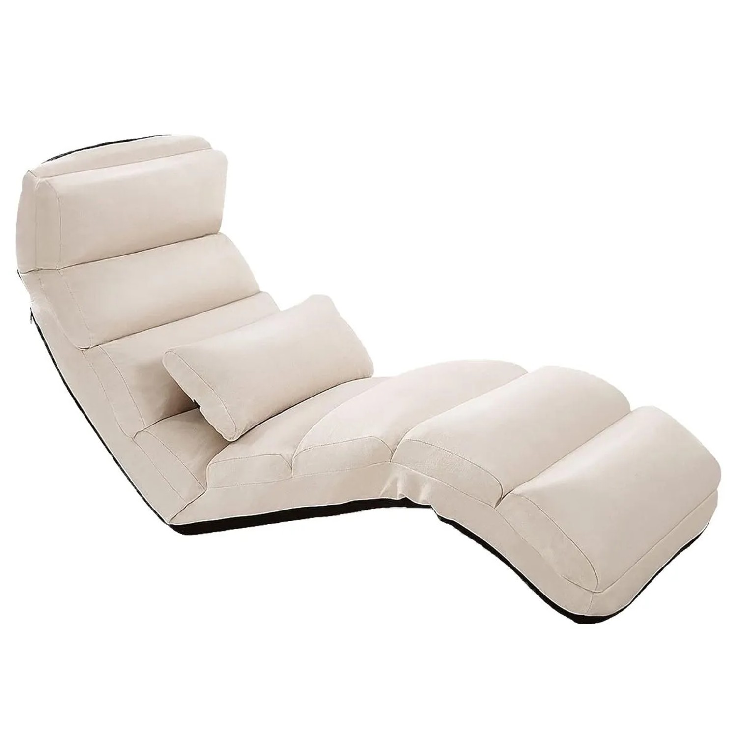 Costway Relaxliege Klappbar mit Schlaffunktion Bodensofa Beige günstig online kaufen
