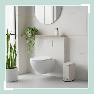 Relaxdays Tretmülleimer Metall Beige Softclose 29,5 cm x 26 cm x 14 cm 1 kg