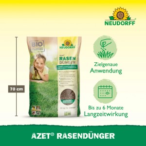 Neudorff Azet Rasen-Dünger 18 kg Sack, Bio-Rasendünger mit Mykorrhizza für einen vitalen, grünen Rasen.