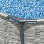 Detailaufnahme Stahlrahmenpool Bestway Steel Pro MAX, graue Steinoptik, Wasser und Rahmen.