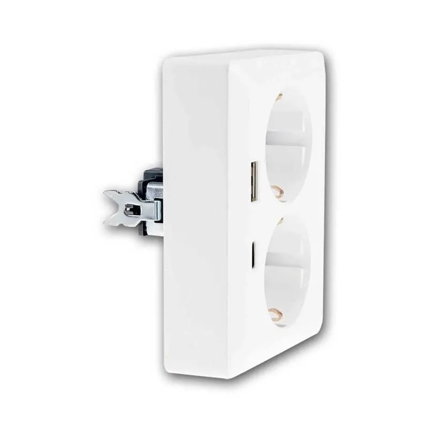 ChiliTec MILOS 2-Fach Steckdose Weiß für 1x UP Dose USB CA