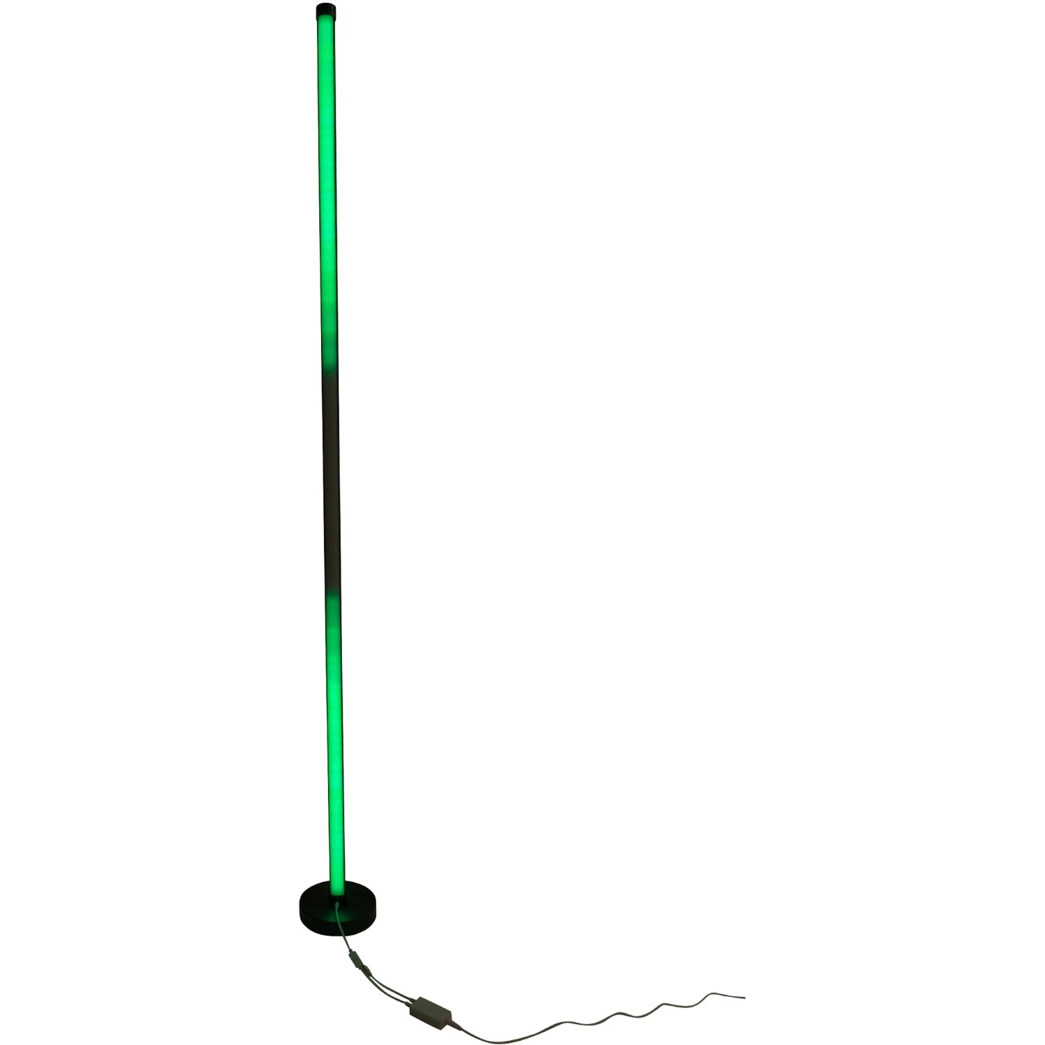 Näve LED-Stehleuchte Digital Motion Light, 150 cm, mit grüner Beleuchtung und schwarzem Fuß.