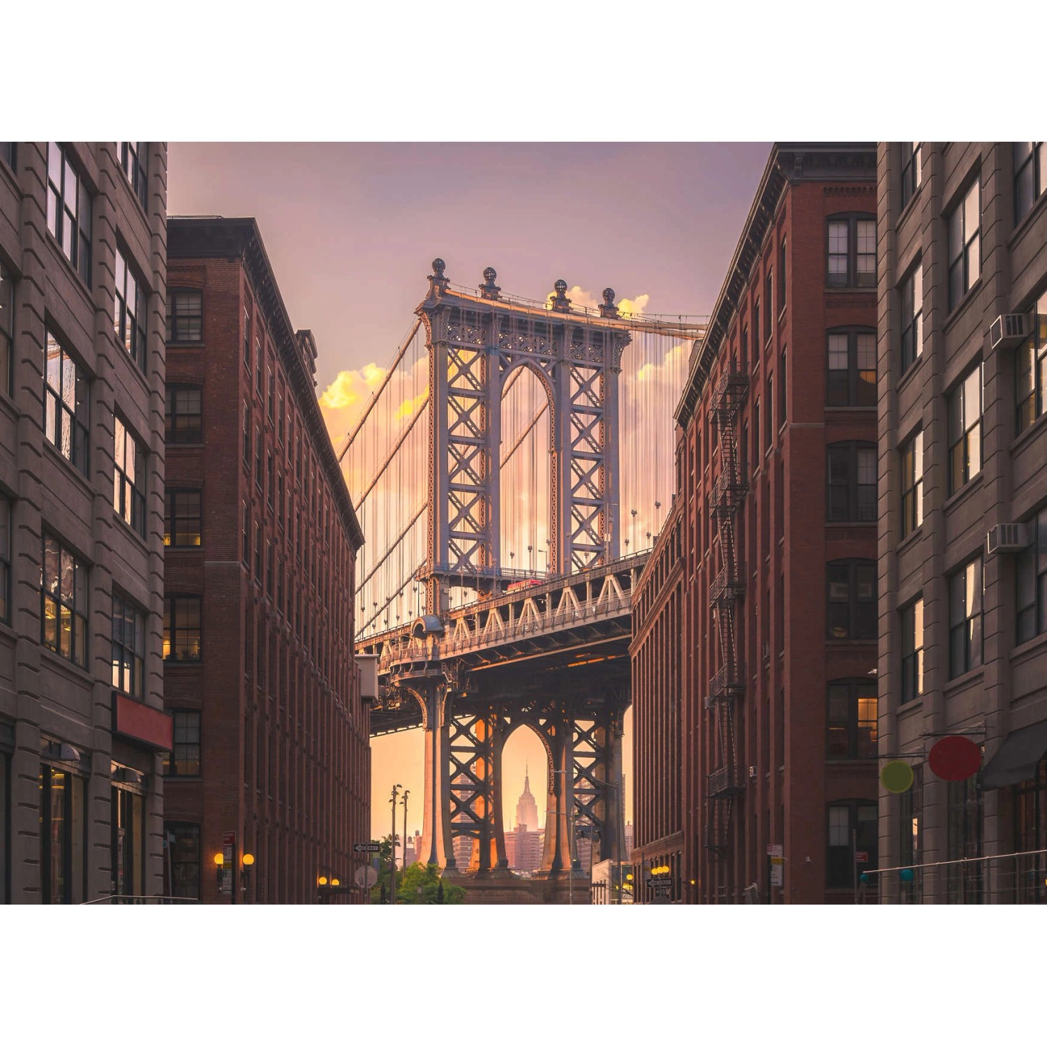 Fototapete New York Brookyln Bridge Braun Grau  3,50 m x 2,55 m FSC®