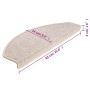 Taupe halbrunde Stufenmatte aus getuftetem PP, 65x24x4 cm, mit gebundenen Kanten.