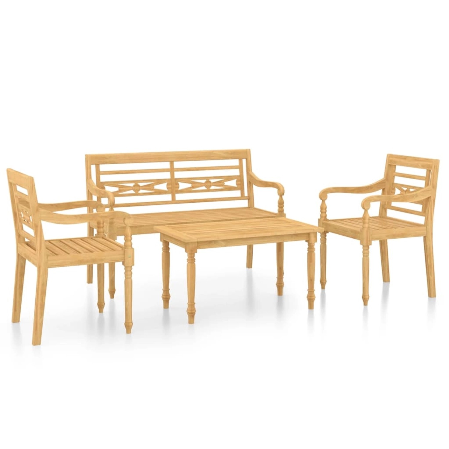 vidaXL 4-tlg Garten-Lounge-Set Massivholz Teak Modell 3 günstig online kaufen