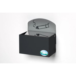 PROREGAL Robuster Wandascher Mit Schild 0,4 Liter HxBxT 16 x 14 x 9,8 cm Verzinkter Stahl Anthrazit