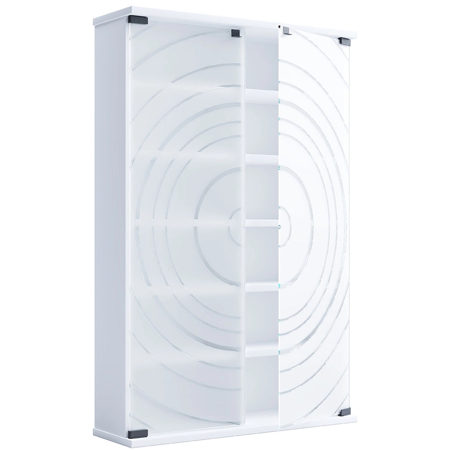 ebuy24 TilanoL Vitrinenschrank CD DVD 6 Ablagen 2 Türen Weiß günstig online kaufen