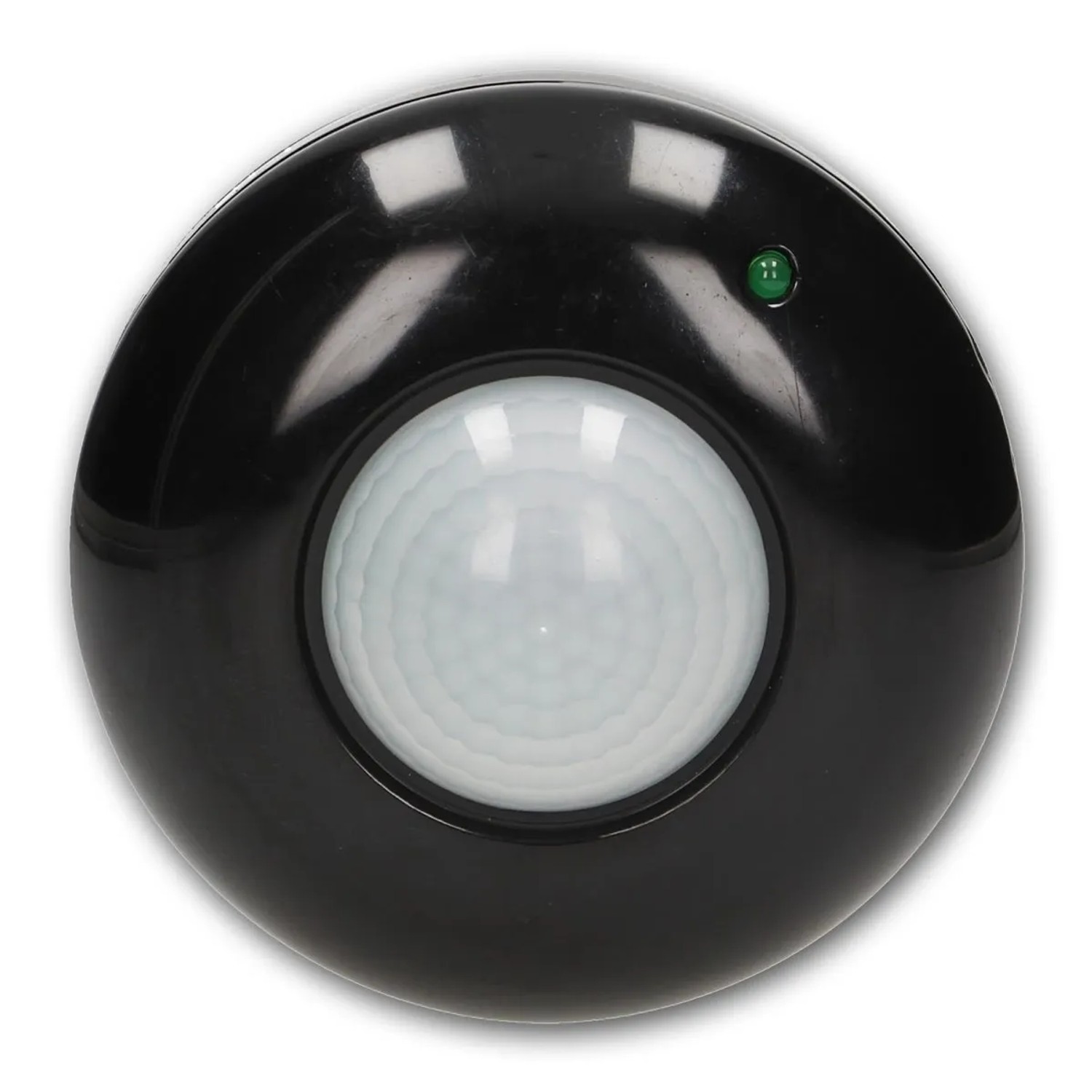 Schwarzer Orno Decken-Bewegungsmelder 360° für LED-Lampen, Aufputzmontage.