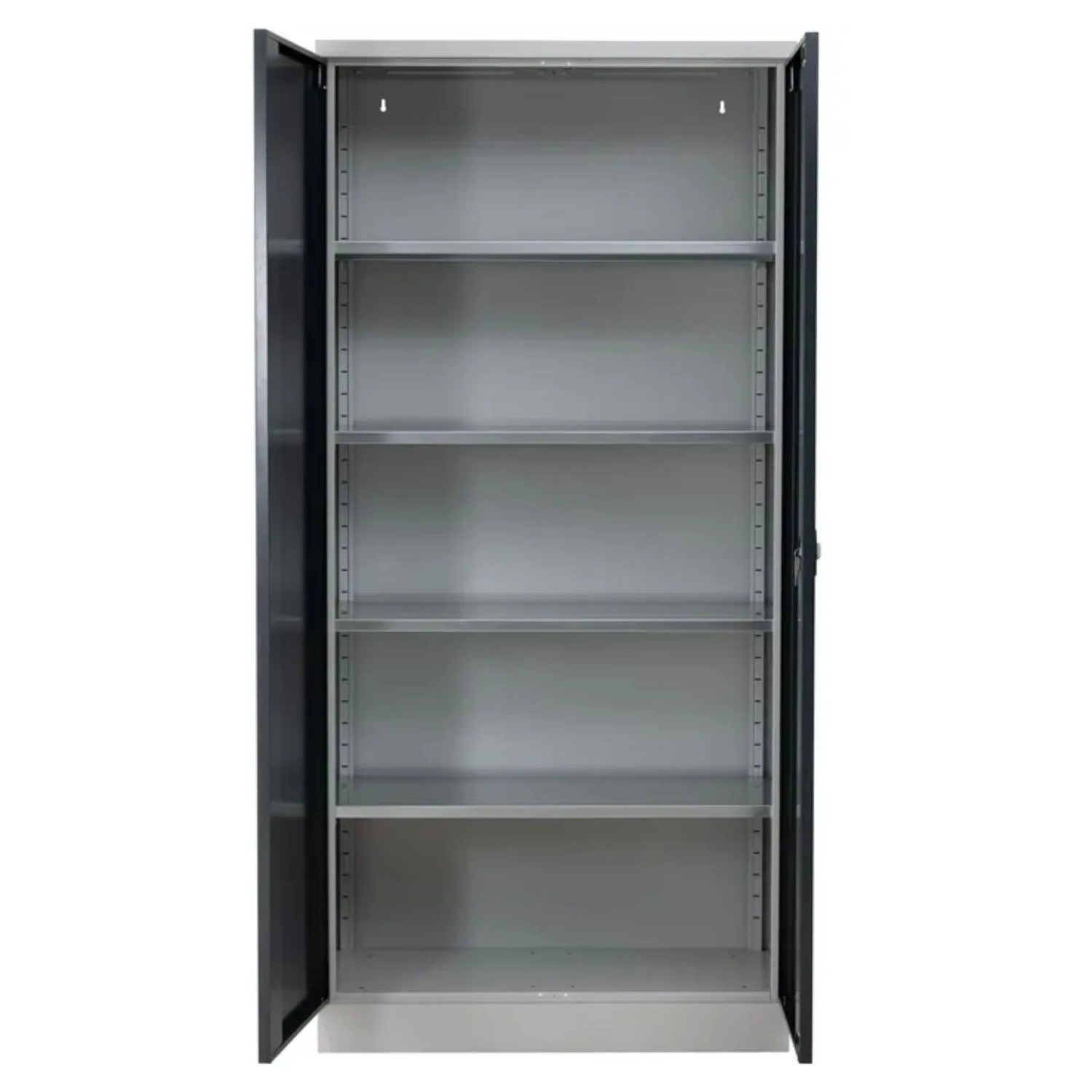 PROREGAL Stahlschrank Bee 8 Fachböden HxBxT 195 x 92 x 60 cm Verzinktes & Verstärktes Fachbodenmaterial Grau & Anthrazit