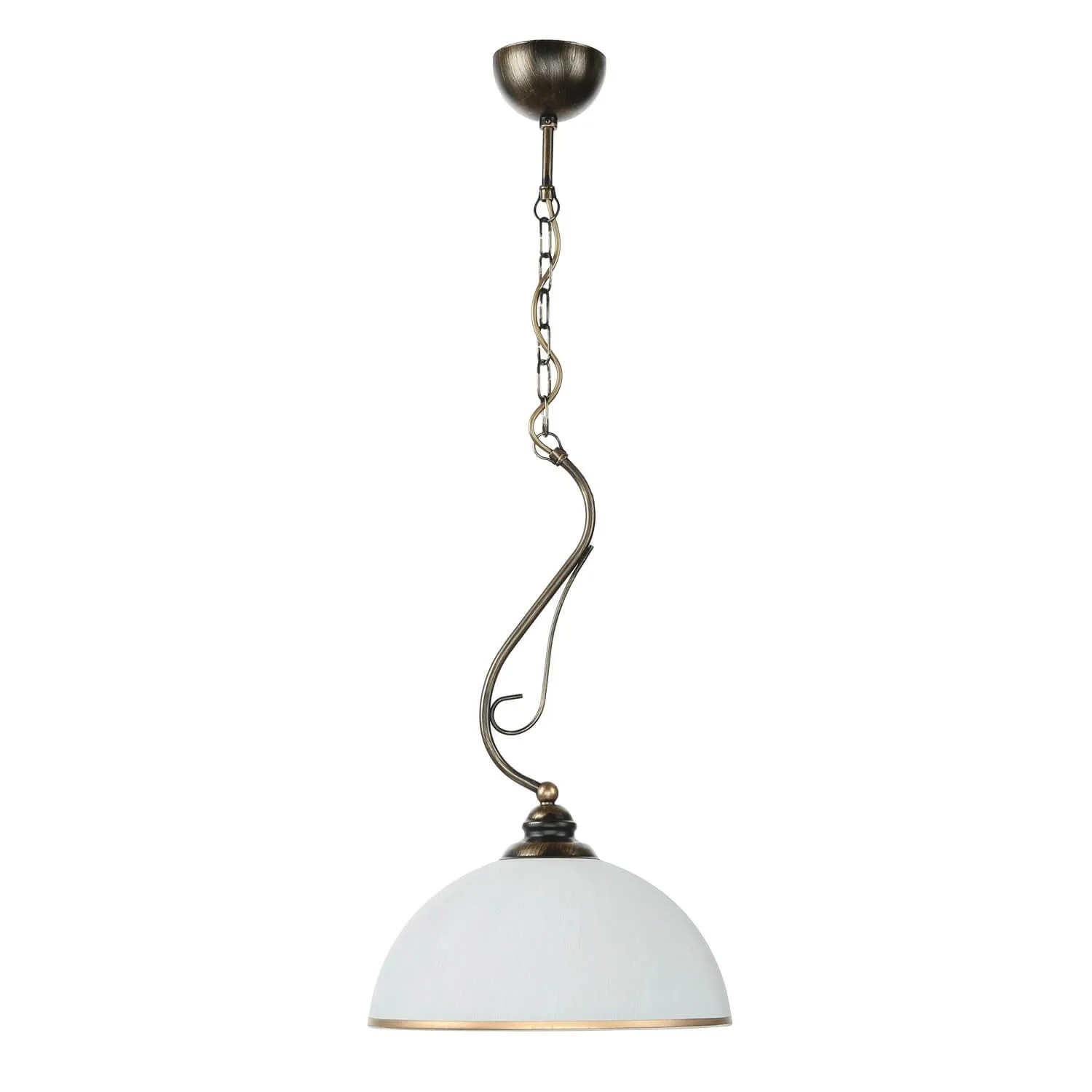Licht-Erlebnisse Hängeleuchte Glas Metall Ø 30 cm E27 In Shabby Braun Antik Weiß