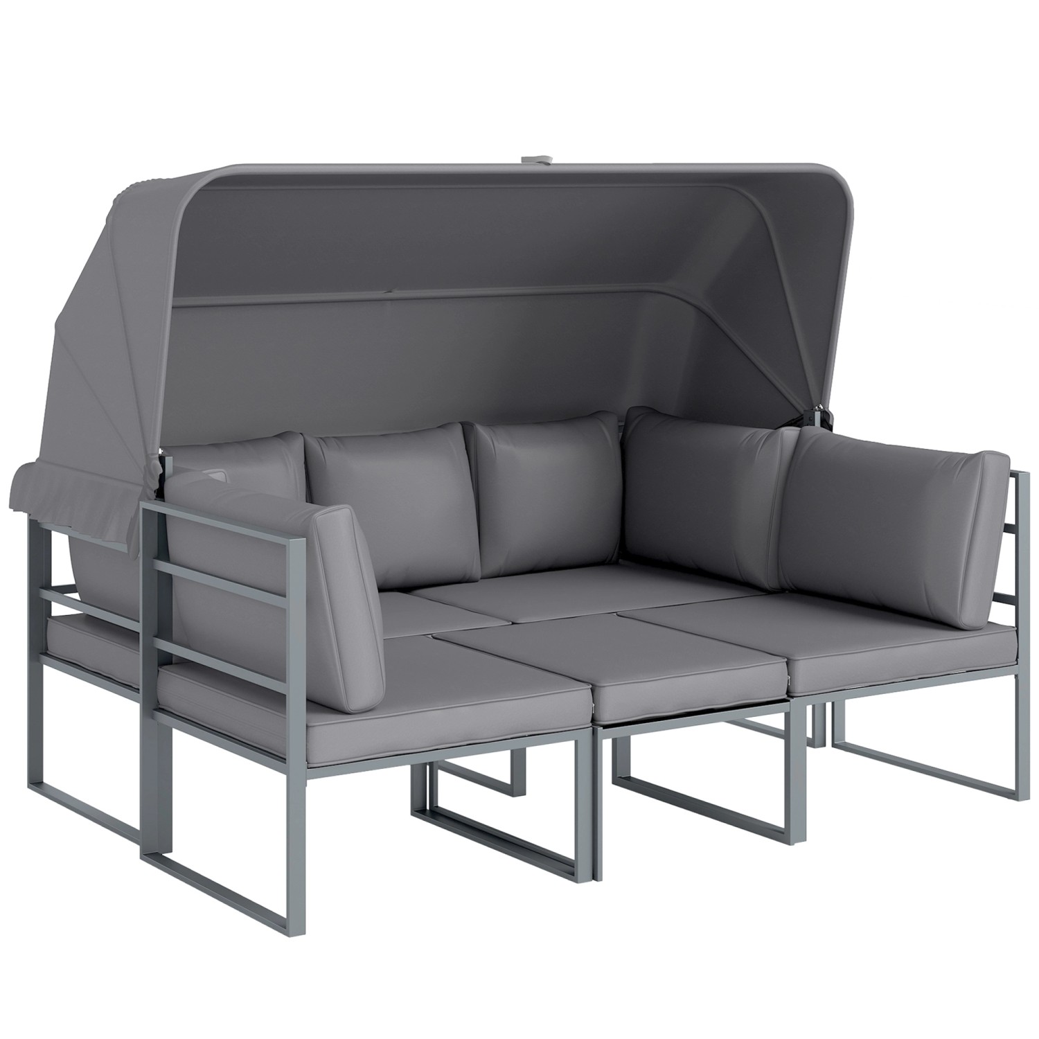 Outsunny Gartenmöbel-Set mit Baldachin Stahl Polyester 180L x 63B x 142H cm günstig online kaufen