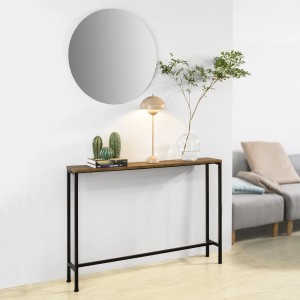 SoBuy Konsolentisch FSB19-XL-N im Vintage-Stil mit Holzplatte und schwarzem Metallgestell.