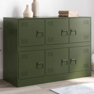 vidaXL Sideboard Olivgrün 99x39x73 cm Stahl 841797