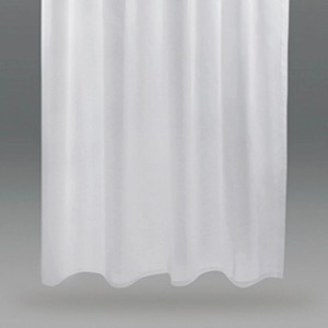 Weißer, transparenter Dekoschal Noella (2er-Pack) aus Voile mit Schlaufen für Gardinenstange.