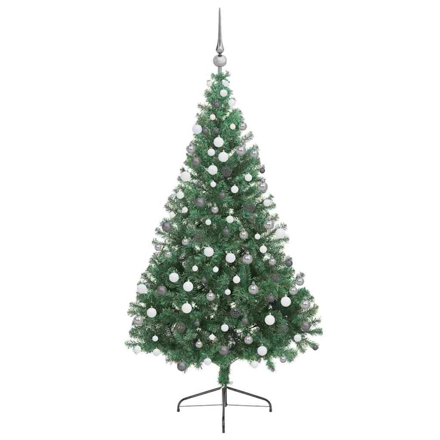 vidaXL Künstlicher Vorbeleuchteter Weihnachtsbaum Grün 210 cm PVC 3397023