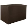 Braune VidaXL Gartenbox aus Poly Rattan, 150x100x100 cm, zur Aufbewahrung im Garten.
