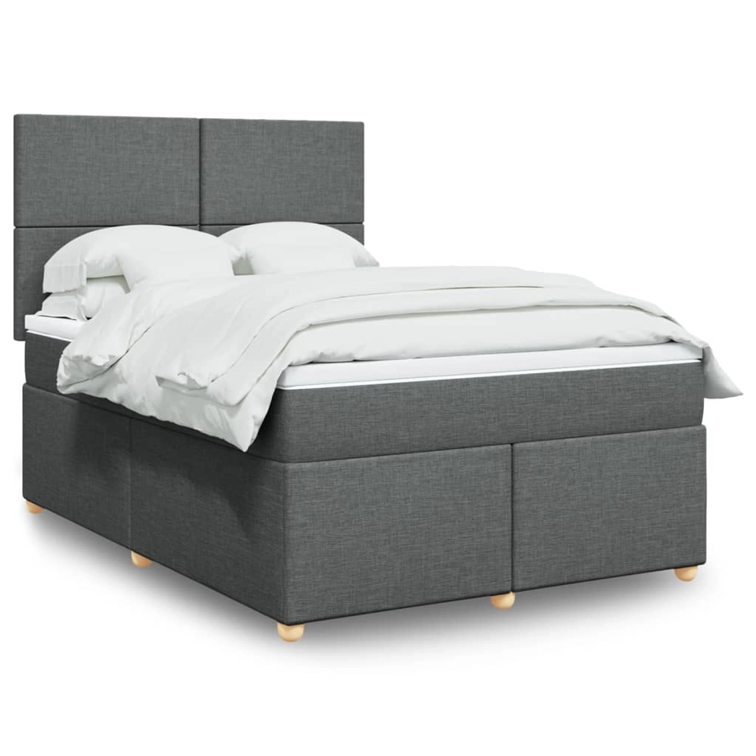 vidaXL Boxspringbett mit Matratze Dunkelgrau 140x200 cm Stoff 3293597 günstig online kaufen