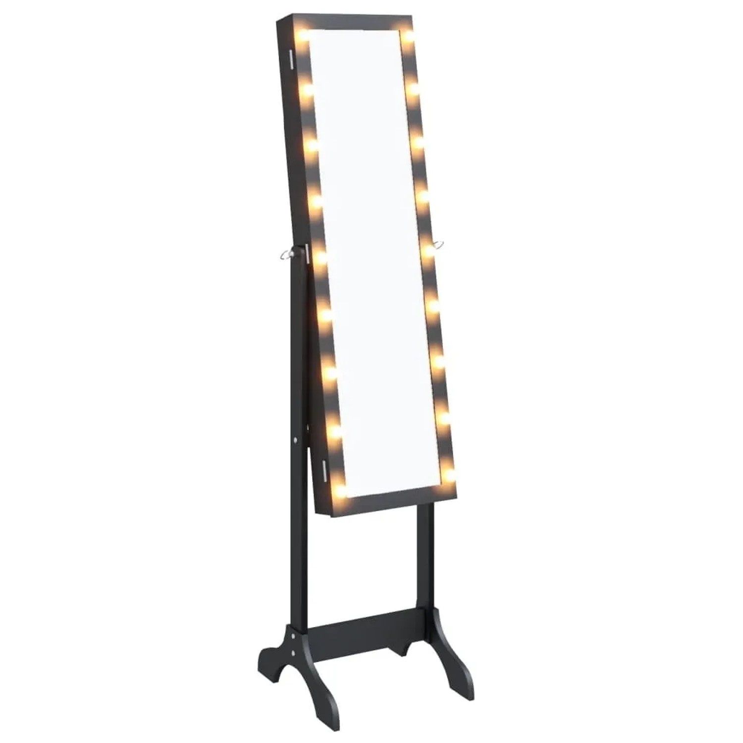 vidaXL Standspiegel mit LED Schwarz 34x37x146 cm 351767