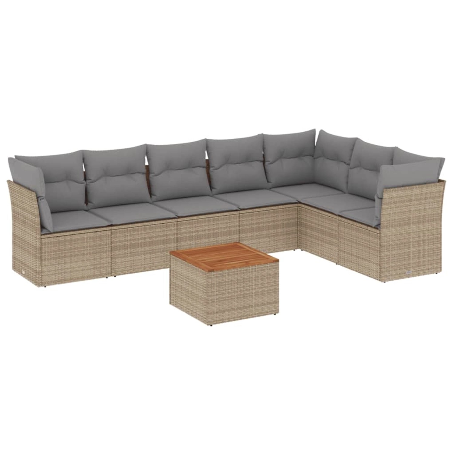 vidaXL 8-Tlg Garten-Sofagarnitur mit Kissen Beige Poly Rattan 3223679 günstig online kaufen