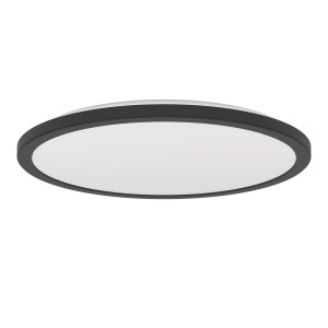 Schwarze LED-Deckenleuchte Rovito, Ø 39cm, von Eglo. Moderne Deckenlampe für Wohnraum und Büro.