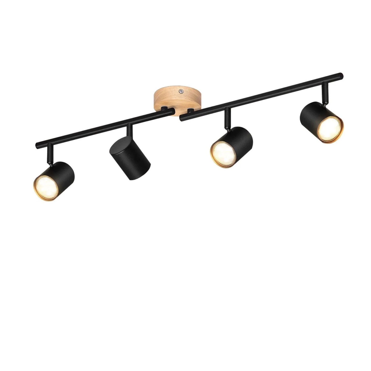 ZMH Deckenstrahler 4 Flammig Schwarz 71 cm GU10 350 Grad Schwenkbar ohne Leuchtmittel