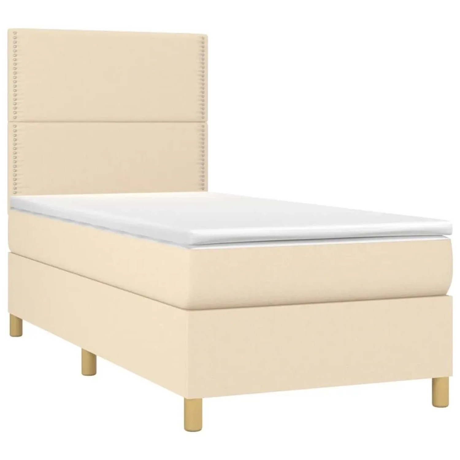vidaXL Boxspringbett mit Matratze Creme 90x190 cm Stoff 3142222 günstig online kaufen
