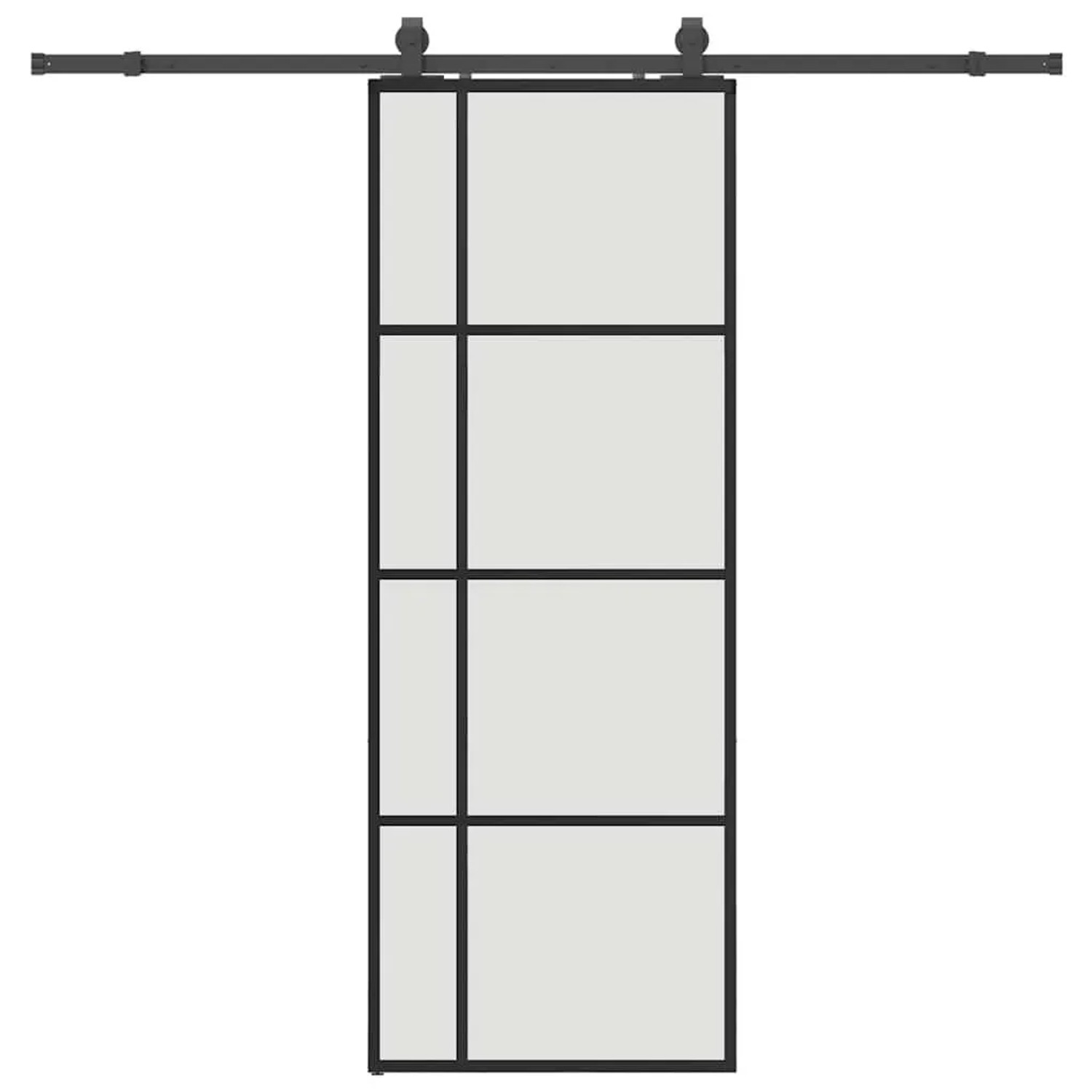 vidaXL Schiebetür mit Beschlag Schwarz 76x205 cm ESG-Glas 3375949 günstig online kaufen