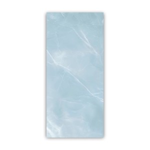 Walllux Duschrückwand Marmoris Aqua, hellblaues Alu-Verbundpaneel mit weißer Marmorierung für Bad & Dusche.