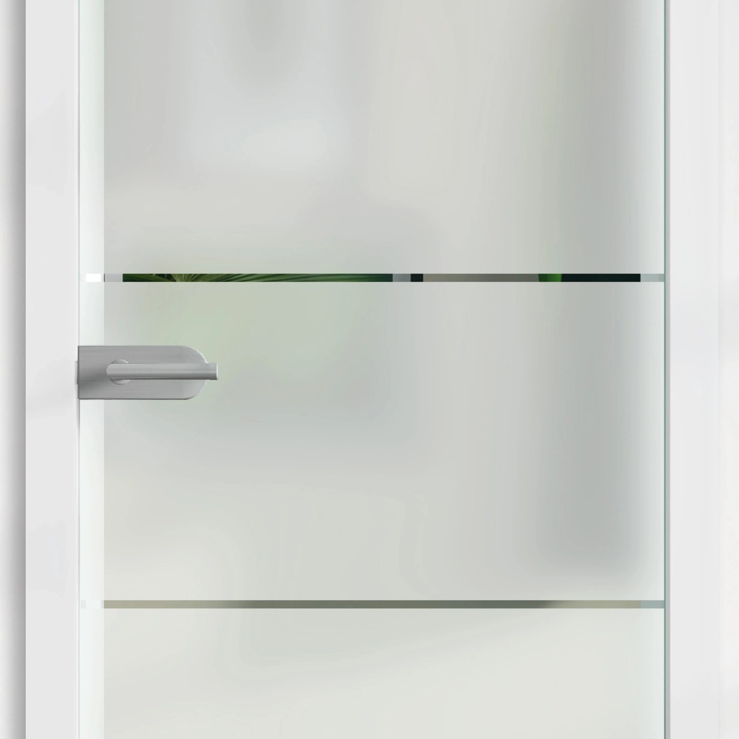 Glasdrehtür mit Siebdruck Dekor, ESG Floatglas, DIN Rechts. Glastür für mehr Licht im Raum.