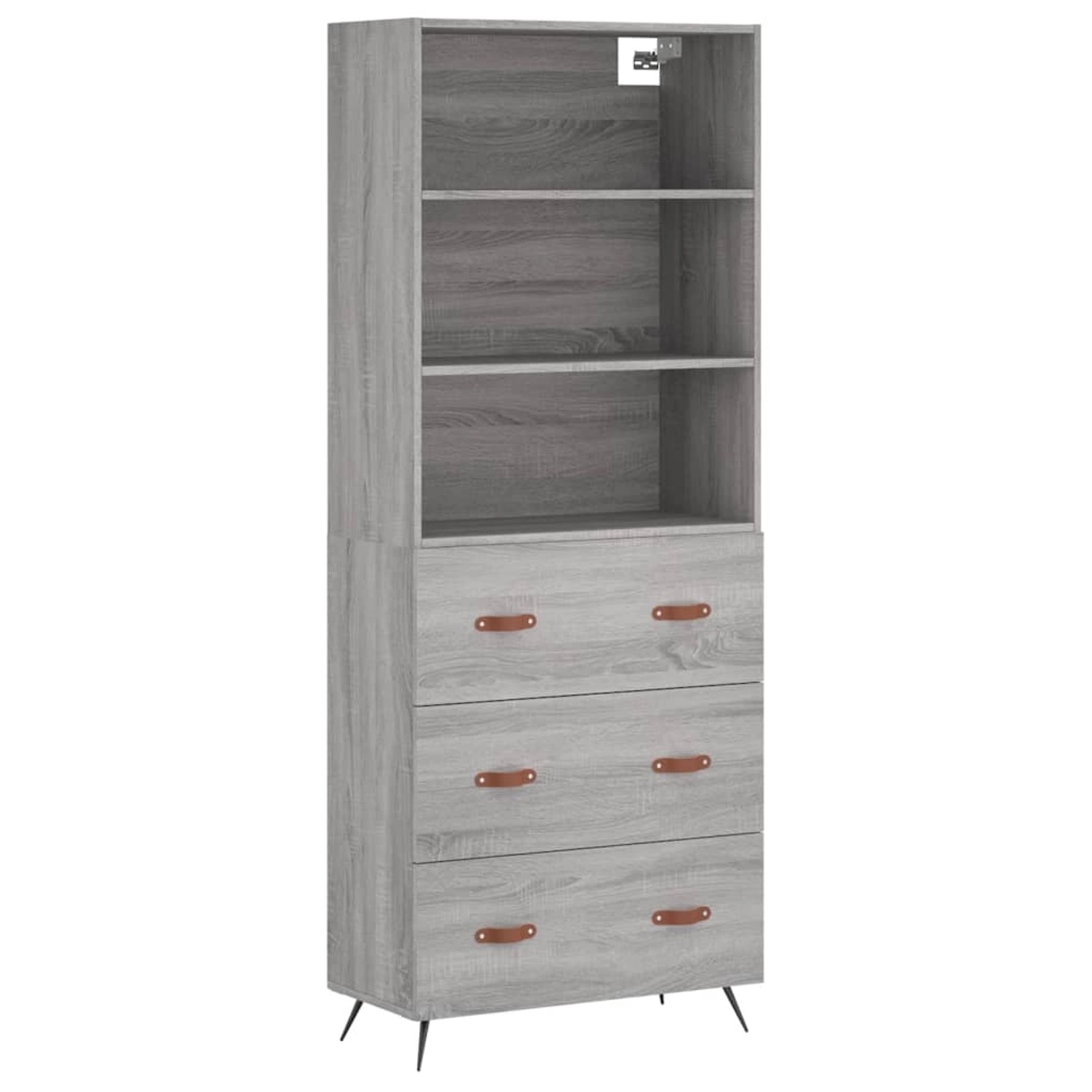 vidaXL Highboard Grau Sonoma 69,5x34x180 cm Holzwerkstoff 3189355 günstig online kaufen