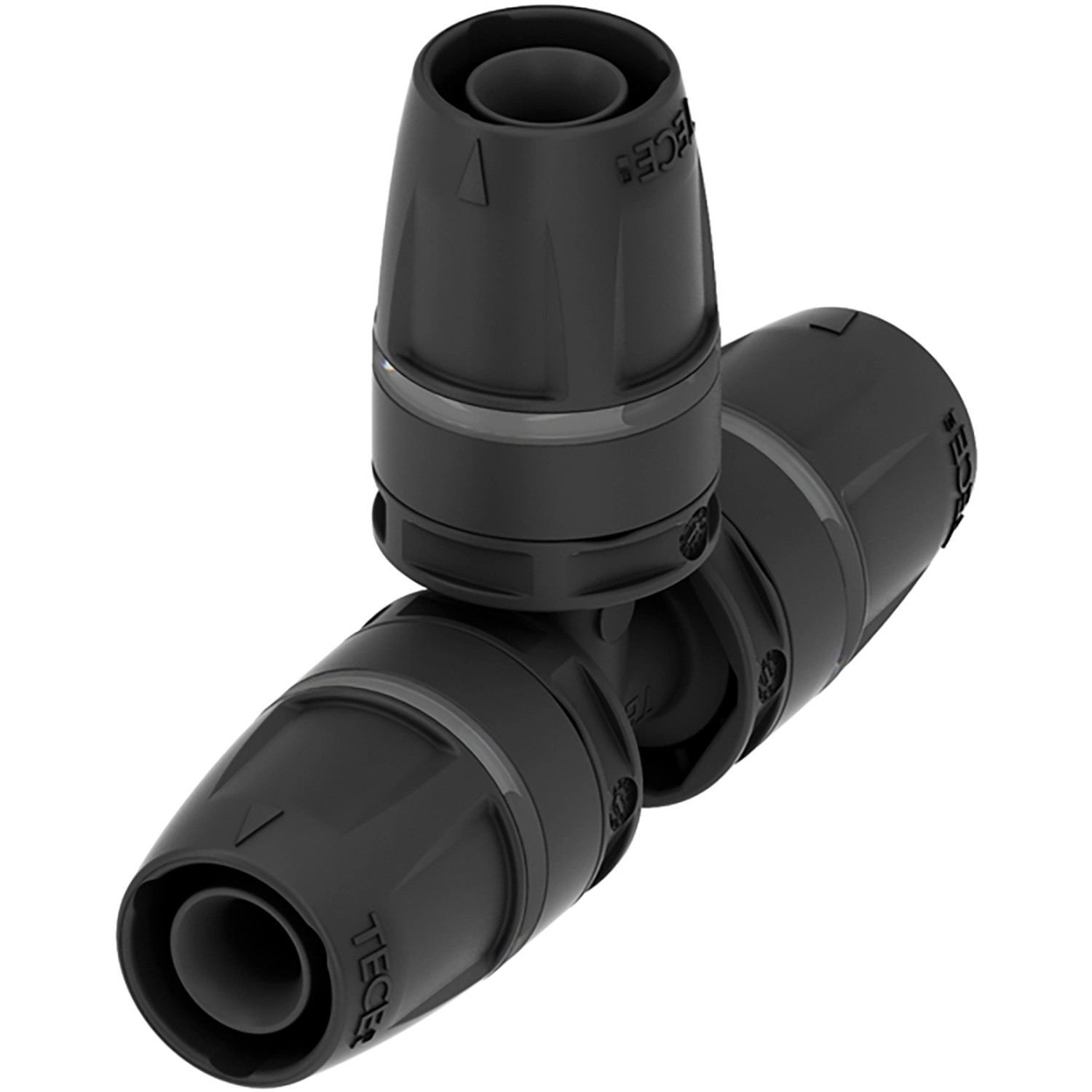 Tecelogo-Push T-Stück Dim. 16 mm x 16 mm x 16 mm PPSU Dunkelgrau