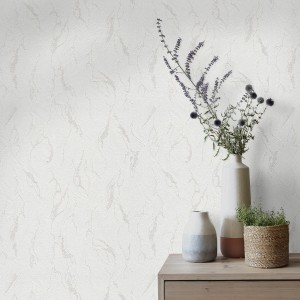 Helle Marmor Tapete von Bricoflor, Papiertapete in Weiß und Grau für Flur und Schlafzimmer.