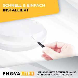 ENOVALITE LED Deckenleuchte IP54 Rund Badleuchte 18W 1880lm 4000K Neutralweiß Feuchtraum Deckenlampe Ø220mm Weiß