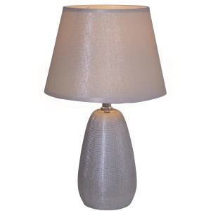 Silberne Keramik Tischleuchte Simply Ceramics, 37 cm hoch, für Design-Tischlampen.