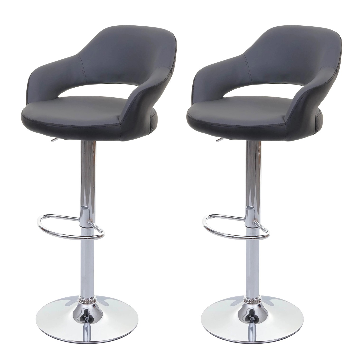 PROREGAL 2er-Set Barhocker Stylisch Sitzhöhe 61-81cm Mit Lehne Kunstleder G günstig online kaufen