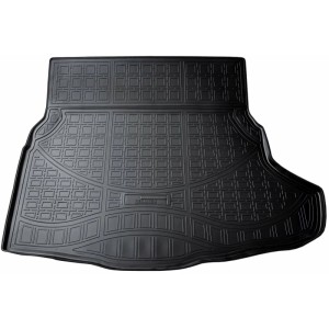 Schwarze Gummi Kofferraumwanne mit Rand für Mercedes C-Klasse W205 Limousine ab 2014.