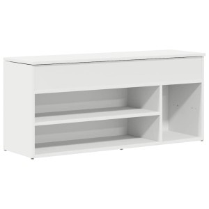 vidaXL Schuhbank Weiß 102x30,5x45 cm Holzwerkstoff 859136