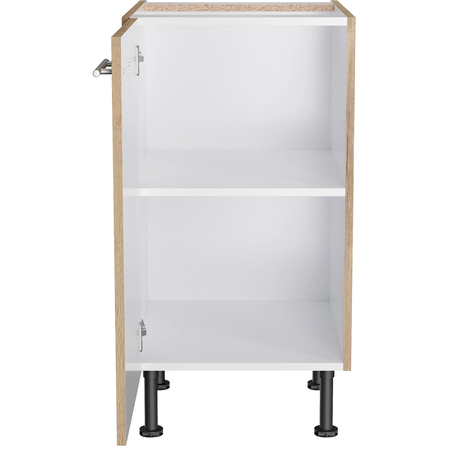 Optifit Unterschrank Erik290 in Wildeiche, 45 cm breit, mit Tür und Einlegeboden.